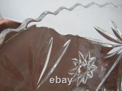Punch Serving Bowl Cut glass 2pcs Large Set Heavy Thick Stackable Hourglass