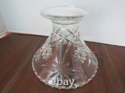 Punch Serving Bowl Cut glass 2pcs Large Set Heavy Thick Stackable Hourglass