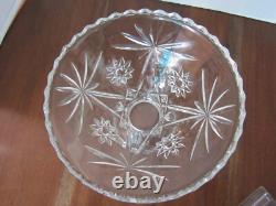 Punch Serving Bowl Cut glass 2pcs Large Set Heavy Thick Stackable Hourglass