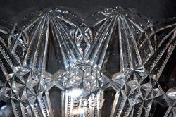 RADIUM CAMBRIDGE Antique EAPG Crystal Glass Stars Punch Bowl SET & LE Smith Cups RADIUM CAMBRIDGE Antique EAPG Crystal Glass Stars Punch Bowl SET & LE Smith Cups