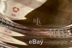 RALPH LAUREN Glen Plaid Crystal Punch Bowl Centerpiece 9.5x4.5 RARE EUC