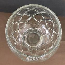 RARE COLONY Heavy Glass Crystal Punch Bowl MCM 9 Cups Deep Diamond Footed TAMPA