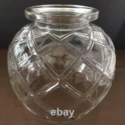 RARE COLONY Heavy Glass Crystal Punch Bowl MCM 9 Cups Deep Diamond Footed TAMPA