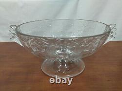 RARE Early GRANADA Libbey Rock Sharpe Elegant Glass 2 Handled FRUIT BOWL Punch