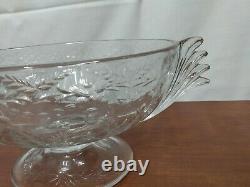 RARE Early GRANADA Libbey Rock Sharpe Elegant Glass 2 Handled FRUIT BOWL Punch