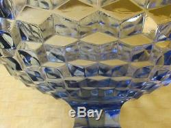 Rare Fostoria American Cubist Early Tom And Jerry Punch Bowl Fruit Bowl Blue