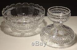 RARE HOUSE of WATERFORD CRYSTAL HIBERNIA 2 PIECE CENTERPIECE PUNCH BOWL IRELAND