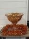 RARE Imperial Marigold Carnival Glass 19 Pc Punch Bowl Set Vintage Whirling Star