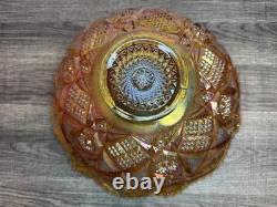 RARE Imperial Marigold Carnival Glass 19 Pc Punch Bowl Set Vintage Whirling Star