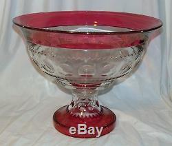 RARE Indiana KINGS CROWN RUBY FLASHED PUNCH BOWL withFOOTED BASE
