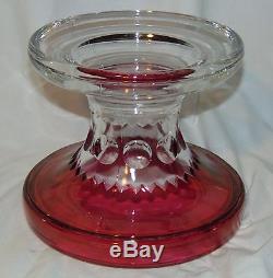 RARE Indiana KINGS CROWN RUBY FLASHED PUNCH BOWL withFOOTED BASE