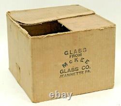 RARE MCKEE JADEITE GLASS TOM & JERRY PUNCH BOWL With SIX GLASSES ORIGINAL BOX