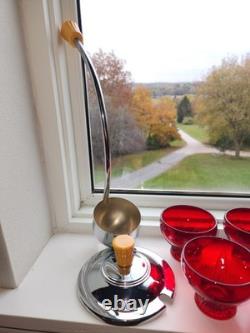RARE New Martinsville Art Deco Ruby Top Prize Punch Bowl Set with 8 Cups Bakelite RARE New Martinsville Art Deco Ruby Top Prize Punch Bowl Set with 8 Cups Bakelite