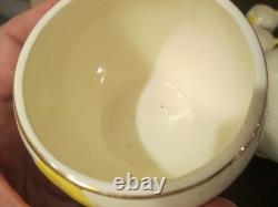 RARE Tom & Jerry YELLOW Gold Trimmed Punch Bowl Set With 6 Cups