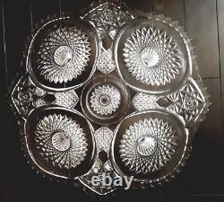 RARE U. S. Glass EAPG XL Punch Bowl 15pc Set c1900's USA