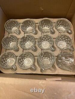 RARE & VINTAGE COMPLETE 26 Pc Punch Bowl Set Crown Point by Anchor Hocking Mint