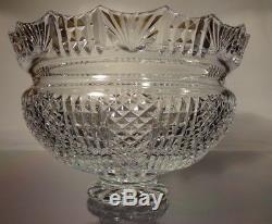 RARE Waterford Crystal MASTER CUTTER Footed Centerpiece Punch Bowl 10 IRELAND