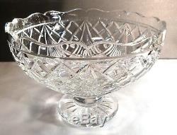 RARE Waterford Crystal MASTER CUTTER Pedestal Footed Punch Bowl 9 3/4