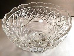 RARE Waterford Crystal MASTER CUTTER Pedestal Footed Punch Bowl 9 3/4