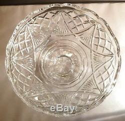 RARE Waterford Crystal MASTER CUTTER Pedestal Footed Punch Bowl 9 3/4