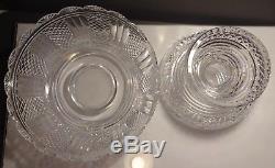 RARE Waterford Crystal PERIOD PIECE Master Cutter 2 Piece Punch Bowl 11 1/8
