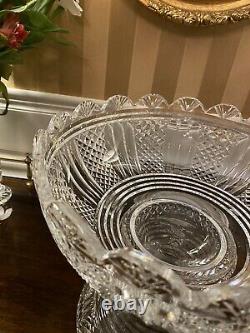 RARE Waterford Master Cutter Two Piece Crystal Punch Bowl