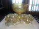 RARE Westmoreland Honey Amber Carnival 3 Fruits Punch Bowl Only 100 made 12 Cups