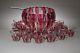 RARE c. 1940s No. 1005 by Indiana Glass RUBY STAINED 15 PC Punch Bowl Set