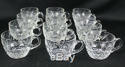 ROGASKA Gallia PUNCH Bowl + 12 CUPS Cut CRYSTAL