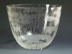 ROWLAND WARD Crystal Large Punch Bowl Antelope, Bison & Rhino