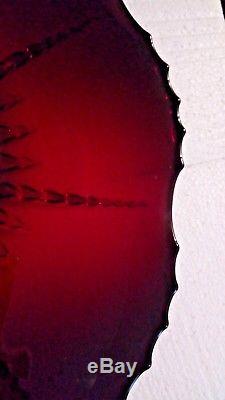 RUBY RED Glass Punch Bowl Underplate NEW MARTINSVILLE 14