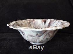 Rare 1962-63 Imperial Purple Slag Glass Laced Edge Punch Bowl. Large 14