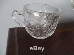 Rare 23 Piece Vintage Punch Bowl Set Manhattan US Glass Tiffin Collins 1910