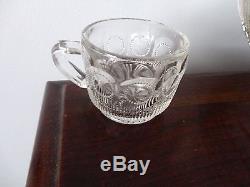 Rare 23 Piece Vintage Punch Bowl Set Manhattan US Glass Tiffin Collins 1910