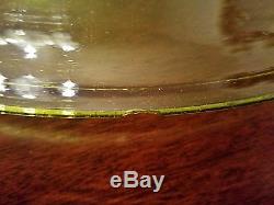 Rare American Decorative Mouth Blown Chartreuse Glass Punch Bowl Set Blenko