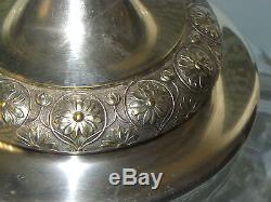Rare Antique Art Nouveau German Wmf Silver Plated Glass Crystal Punch Bowl
