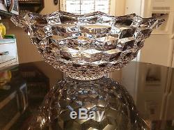 Rare Antique Commercial Venue Huge Patterned Glass Punch Bowl