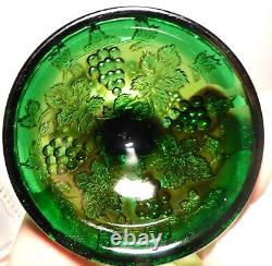 Rare Antique Millersburg Green Carnival Glass Multi-Fruits Punch Bowl Base Only