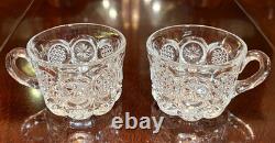 Rare Antique THE STATES Punch Bowl with Base and 10 Cups by US Glass Circa 1908