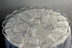 Rare Antique Victorian EAPG Petal & Fan Style Punch Bowl 12 Cups 20 Tray, Ladle