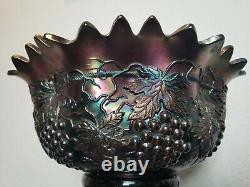 Rare Banquet HUGE 16 Northwood Grape Cable punch bowl Cups Stand