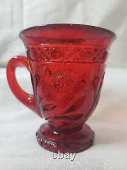 Rare Cambridge Wild Rose Ruby Carmen Red Glass Punch Cups Set of 10