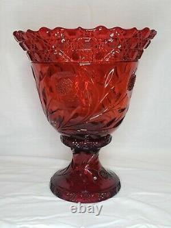 Rare Cambridge Wild Rose Ruby Carmen Red Punch Bowl Glass With Stand