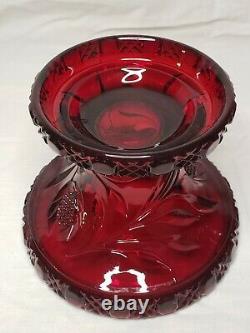 Rare Cambridge Wild Rose Ruby Carmen Red Punch Bowl Glass With Stand