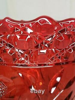 Rare Cambridge Wild Rose Ruby Carmen Red Punch Bowl Glass With Stand