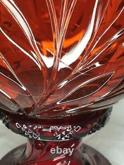 Rare Cambridge Wild Rose Ruby Carmen Red Punch Bowl Glass With Stand