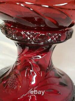 Rare Cambridge Wild Rose Ruby Carmen Red Punch Bowl Glass With Stand