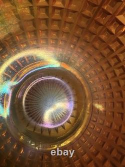 Rare Complete Carnival Glass Punch Bowl Set Waffle Block Pattern Marigold 1930