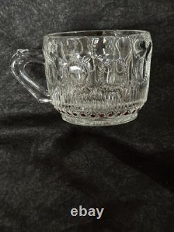 Rare Cranberry Punch Bowl &12 matching cups by TIFFIN-FRANCISCAN BULLEYE pattern