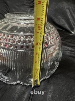 Rare Cranberry Punch Bowl &12 matching cups by TIFFIN-FRANCISCAN BULLEYE pattern